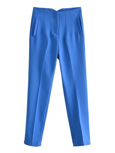 CALORA_ Nette Kleurrijke Dames Pantalon met Hoge Taille