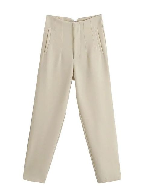 CALORA_ Nette Kleurrijke Dames Pantalon met Hoge Taille