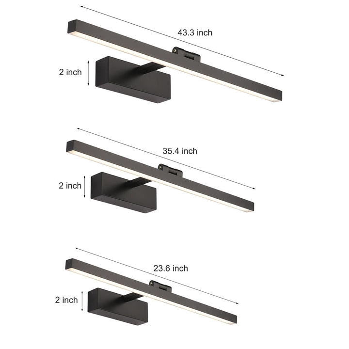 CALORA_ Draaibare Lineaire LED Badkamer Verlichting Schilderij Wandlamp - 60 cm, 90 cm, 110 cm