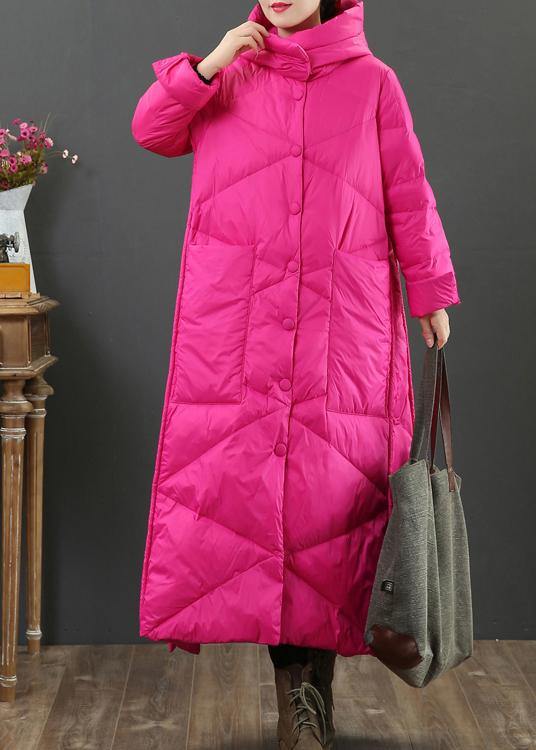 Luxe Loszittende Dames Parka Jas met Capuchon - Warme Winterjas in Rosé