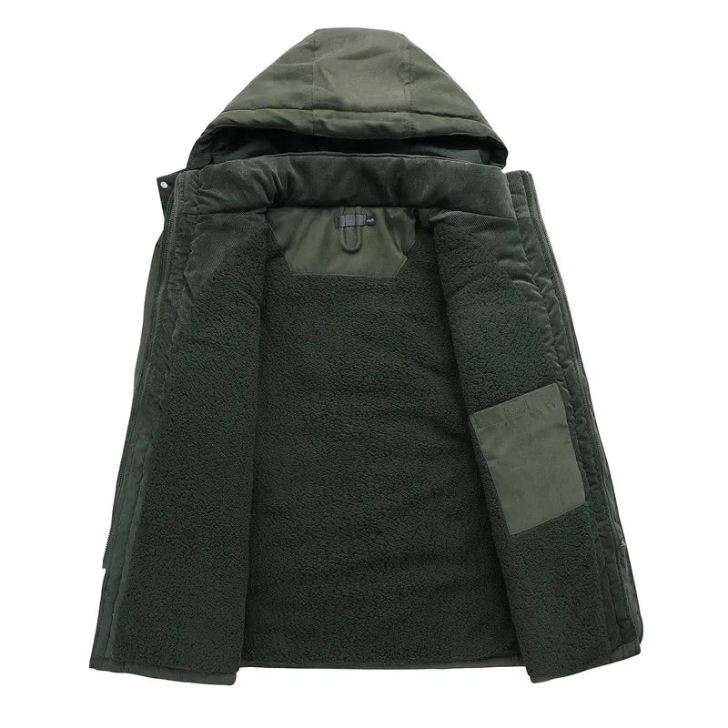 Militaire Parka met warme voering en capuchon