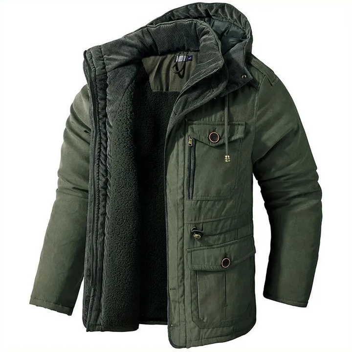 Militaire Parka met warme voering en capuchon