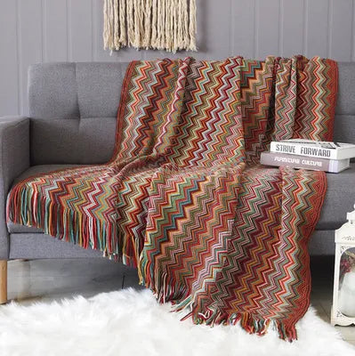 CALORA_ QualityQuilts | Gezellig Boho Plaid Deken Kleurrijk - 130 x 180 cm