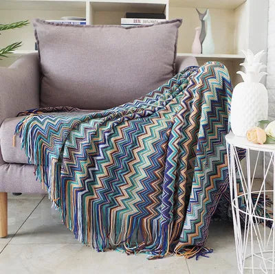 CALORA_ QualityQuilts | Gezellig Boho Plaid Deken Kleurrijk - 130 x 180 cm