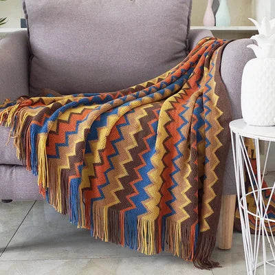 CALORA_ QualityQuilts | Gezellig Boho Plaid Deken Kleurrijk - 130 x 180 cm