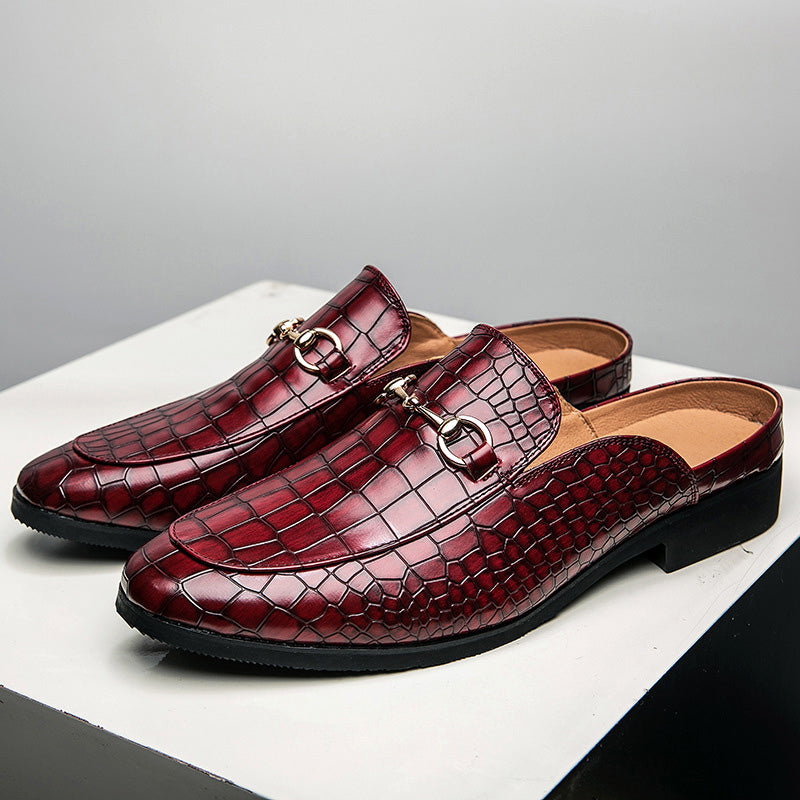 Salvatore | Leren loafer instappers met krokodillenpatroon