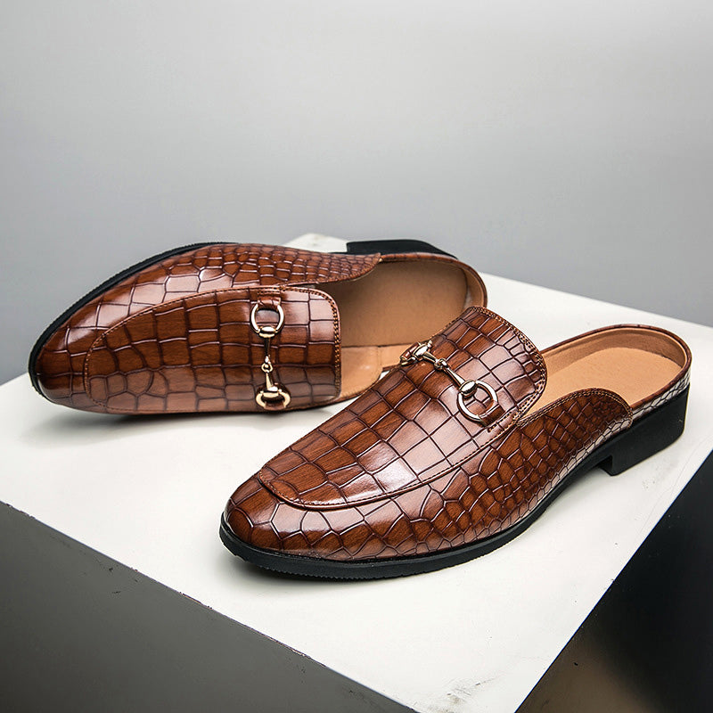 Salvatore | Leren loafer instappers met krokodillenpatroon