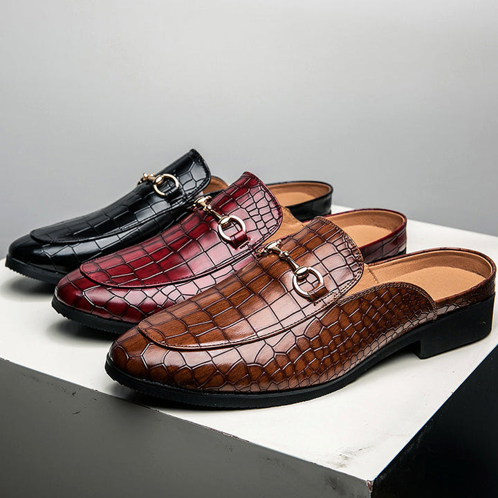 Salvatore | Leren loafer instappers met krokodillenpatroon