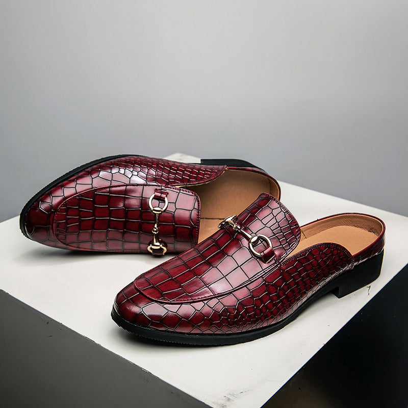 Salvatore | Leren loafer instappers met krokodillenpatroon