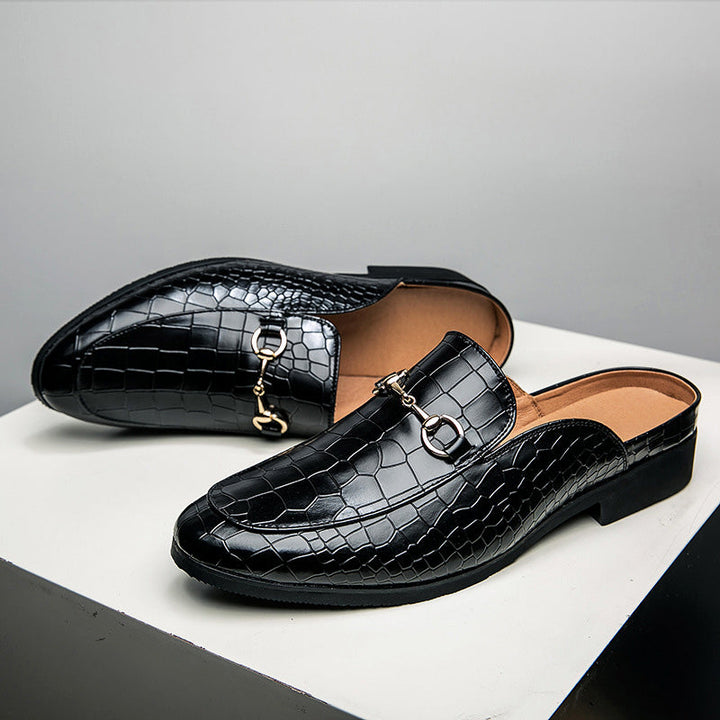 Salvatore | Leren loafer instappers met krokodillenpatroon