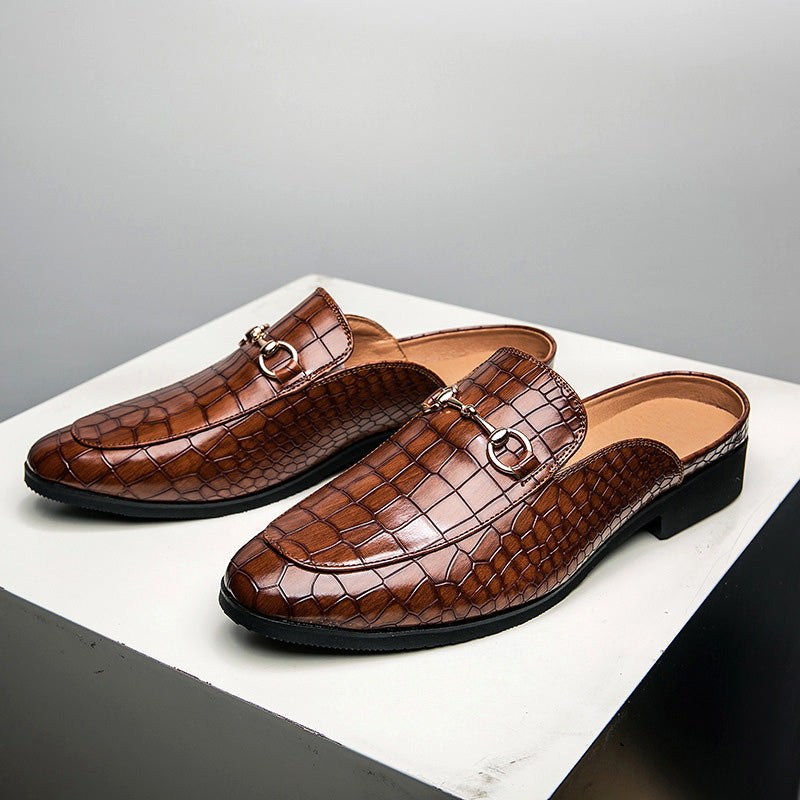 Salvatore | Leren loafer instappers met krokodillenpatroon