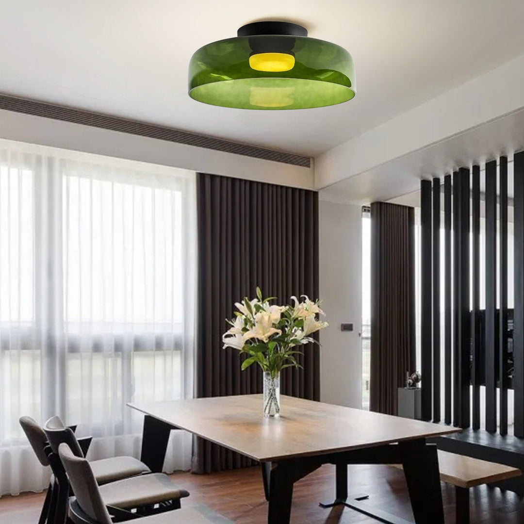 CALORA_ Middeleeuwse Flush Mount Glazen Plafondlamp - D42 x H11cm, D40 x H18cm, D42 x H26cm