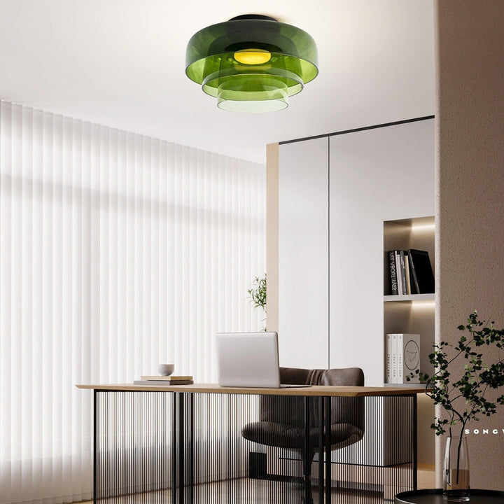 CALORA_ Middeleeuwse Flush Mount Glazen Plafondlamp - D42 x H11cm, D40 x H18cm, D42 x H26cm