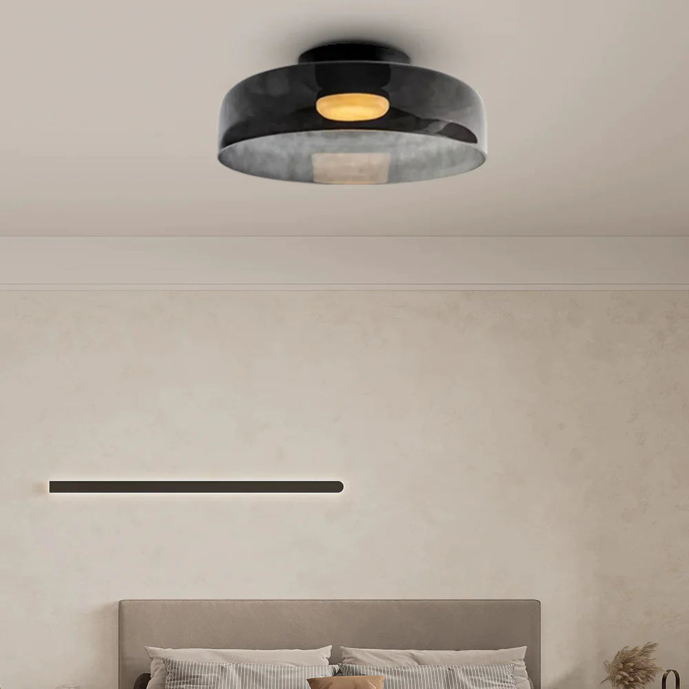 CALORA_ Middeleeuwse Flush Mount Glazen Plafondlamp - D42 x H11cm, D40 x H18cm, D42 x H26cm