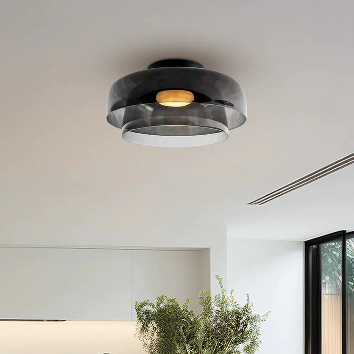 CALORA_ Middeleeuwse Flush Mount Glazen Plafondlamp - D42 x H11cm, D40 x H18cm, D42 x H26cm