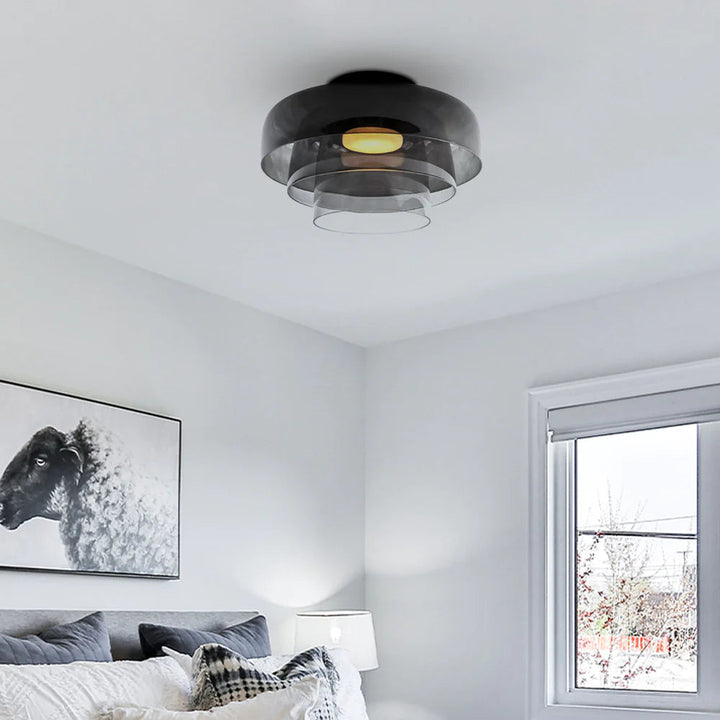 CALORA_ Middeleeuwse Flush Mount Glazen Plafondlamp - D42 x H11cm, D40 x H18cm, D42 x H26cm