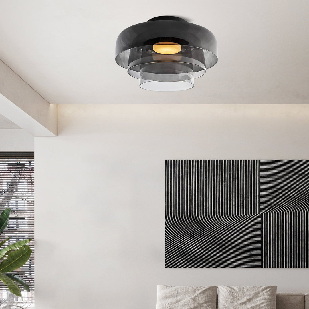 CALORA_ Middeleeuwse Flush Mount Glazen Plafondlamp - D42 x H11cm, D40 x H18cm, D42 x H26cm