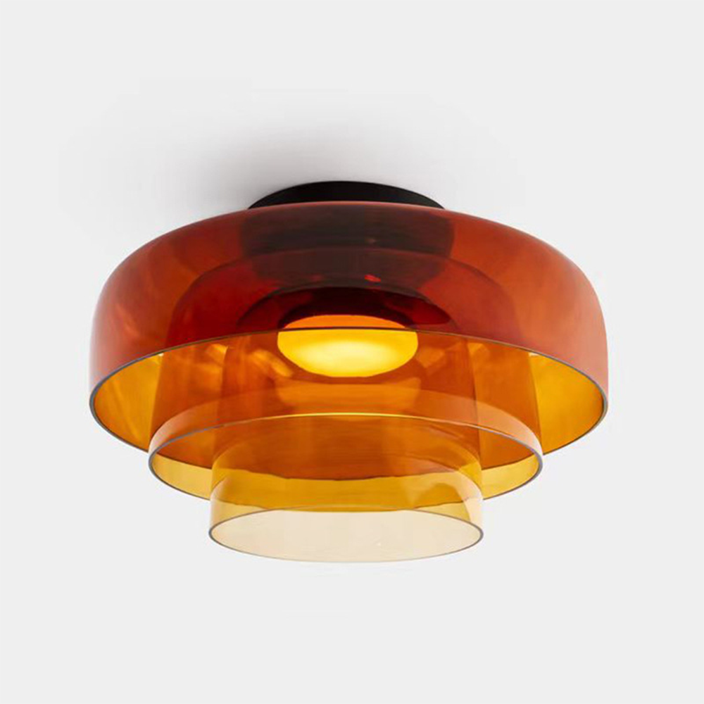 CALORA_ Middeleeuwse Flush Mount Glazen Plafondlamp - D42 x H11cm, D40 x H18cm, D42 x H26cm