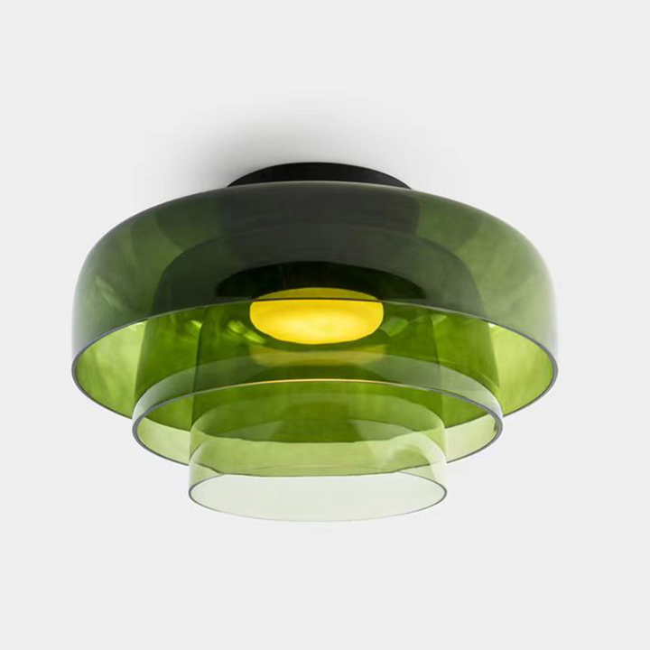 CALORA_ Middeleeuwse Flush Mount Glazen Plafondlamp - D42 x H11cm, D40 x H18cm, D42 x H26cm