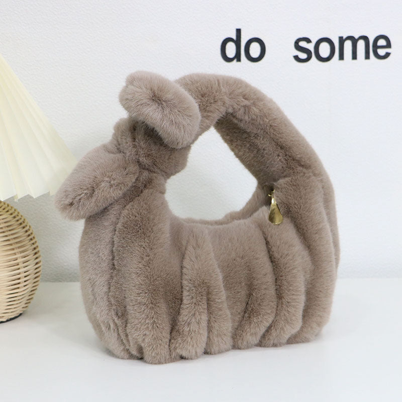 CALORA_ Dames Herfst Winter Fluffly Zachte Pluche Handtas Cloud Stijl