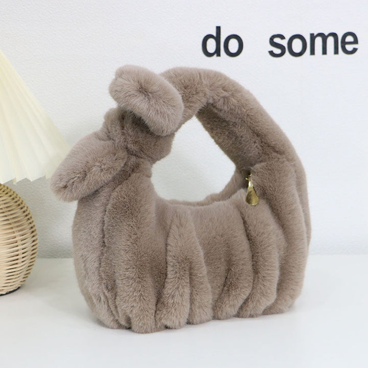 CALORA_ Dames Herfst Winter Fluffly Zachte Pluche Handtas Cloud Stijl