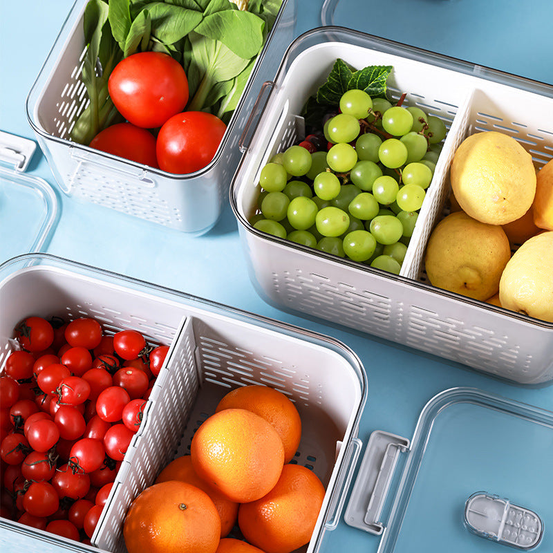 CALORA_ PET Plastic Vershoudopbergdoos voor Groenten en Fruit met Deksel