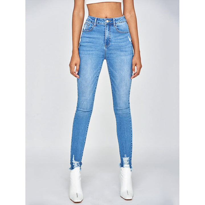 Lorine | Skinny Jeans met hoge taille en wassing