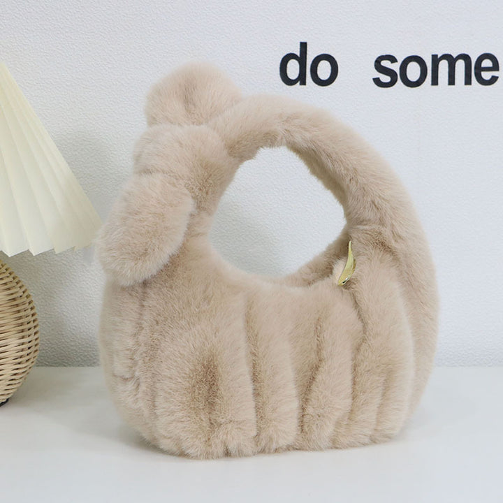 CALORA_ Dames Herfst Winter Fluffly Zachte Pluche Handtas Cloud Stijl