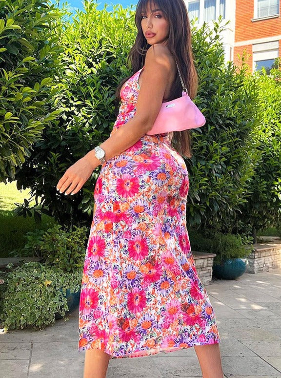 Estefanía | Sexy zomerjurk met bloemenprint en split