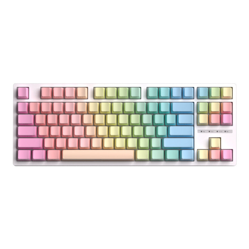 CALORA_ Gradient Regenboog Toetsenbord Set - Translucent en Frosted Blue Variant