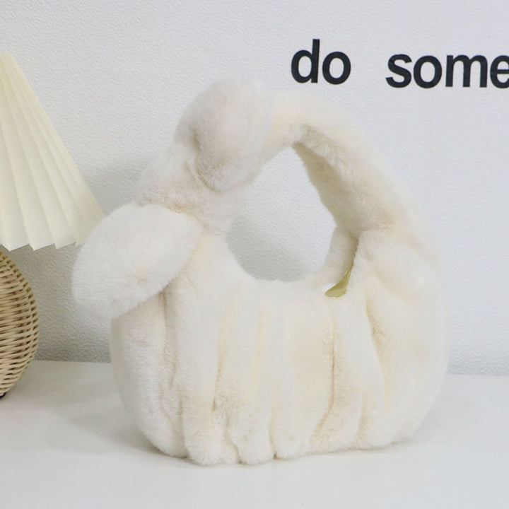 CALORA_ Dames Herfst Winter Fluffly Zachte Pluche Handtas Cloud Stijl