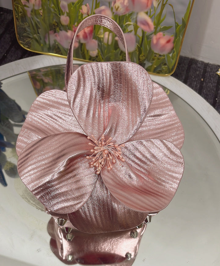 CALORA_ Creatieve Franse Bloemen Tote Tas met Schouderriem en Kettingdetail