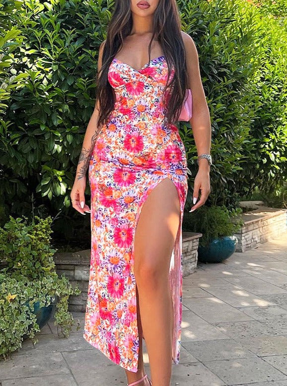 Estefanía | Sexy zomerjurk met bloemenprint en split