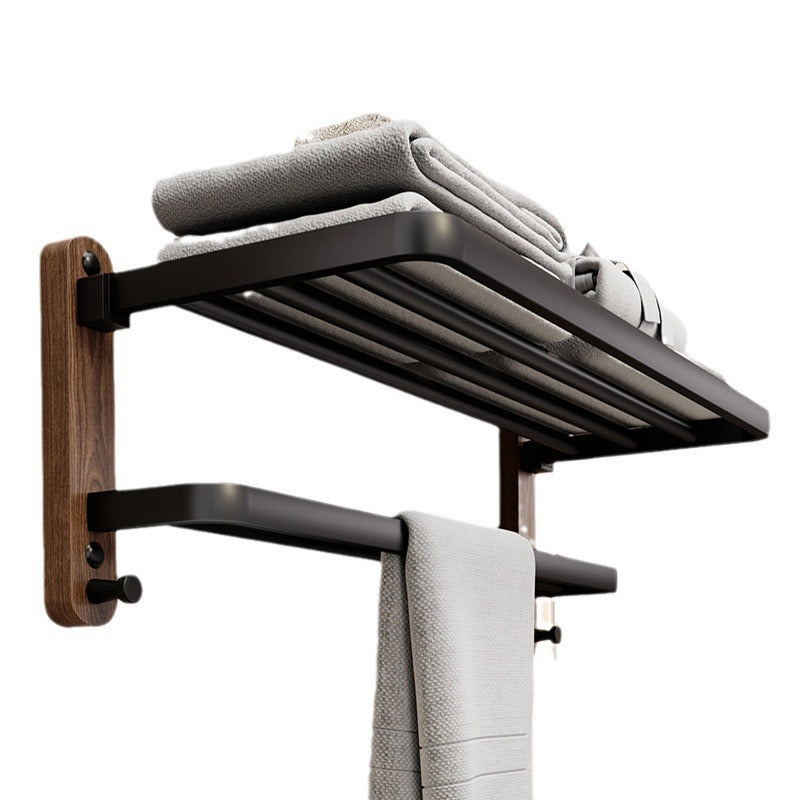 CALORA_ Houten Handdoekrek voor Badkamer - Wandmontage zonder Boren, Modern Design