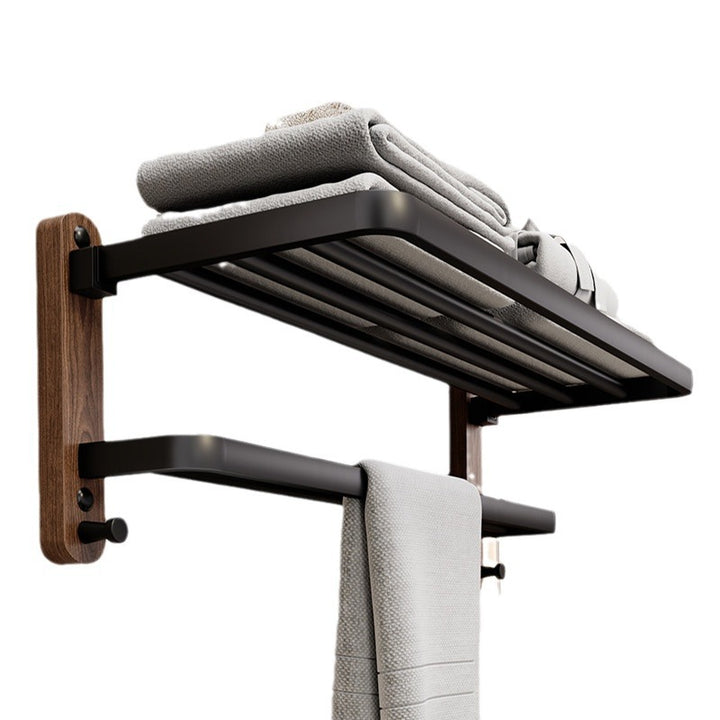 CALORA_ Houten Handdoekrek voor Badkamer - Wandmontage zonder Boren, Modern Design