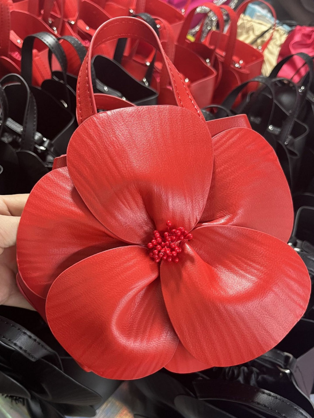 CALORA_ Creatieve Franse Bloemen Tote Tas met Schouderriem en Kettingdetail