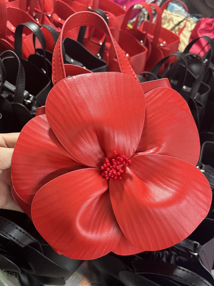 CALORA_ Creatieve Franse Bloemen Tote Tas met Schouderriem en Kettingdetail