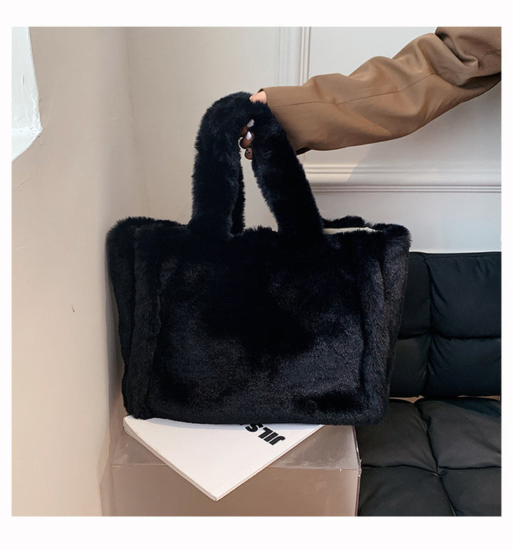 CALORA_ Winter Fuzzy Tas Dames Grote Capaciteit Schoudertas