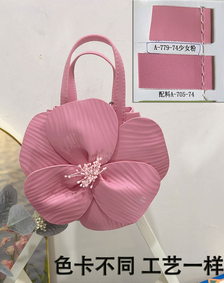 CALORA_ Creatieve Franse Bloemen Tote Tas met Schouderriem en Kettingdetail