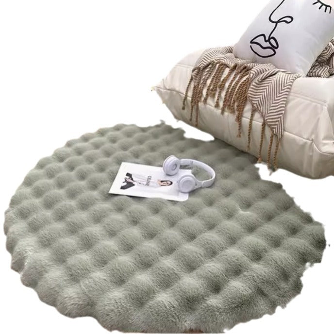 CALORA_ Crème Stijl Luxe Konijn Pluche Woonkamertapijt voor Slaapkamer