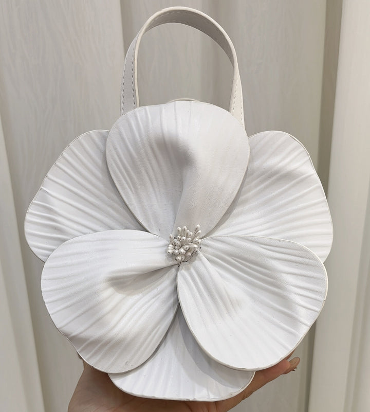 CALORA_ Creatieve Franse Bloemen Tote Tas met Schouderriem en Kettingdetail