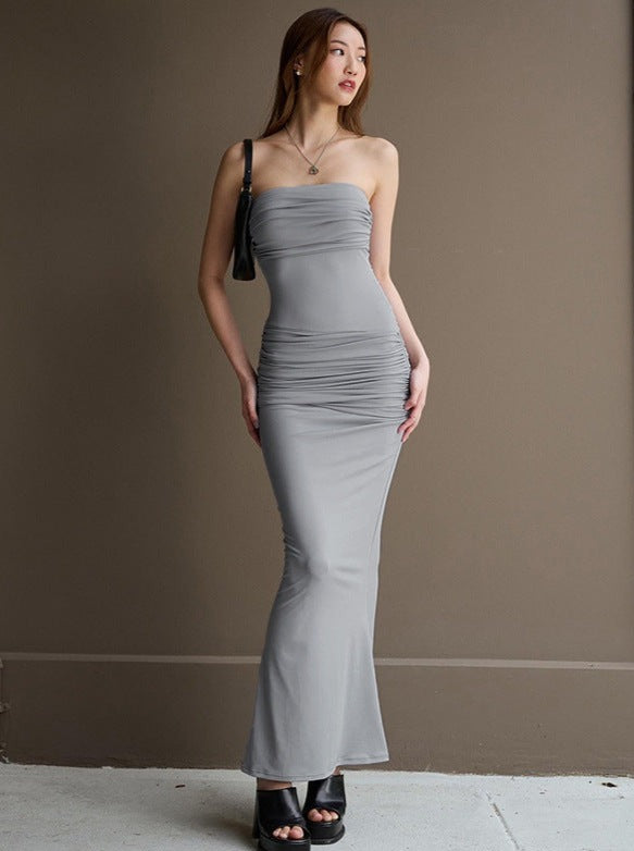 Silvia | Elegante effen pastelkleurige buisjurk