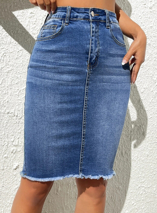 Vervia | Luxe Denim Midi-Rok voor Dames