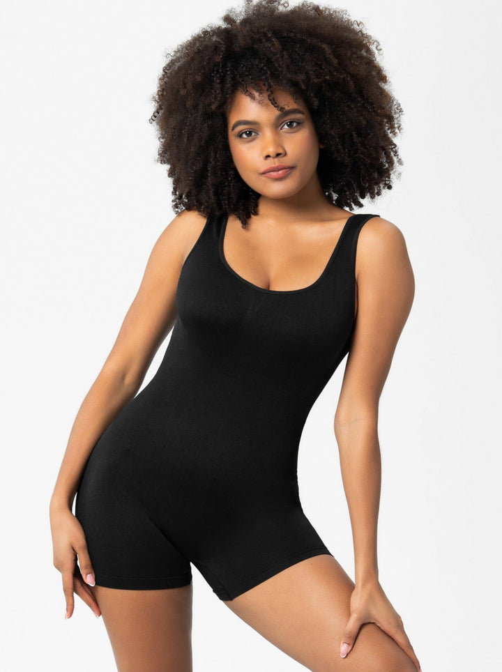 Zwarte Tummy Control Romper Bodysuit