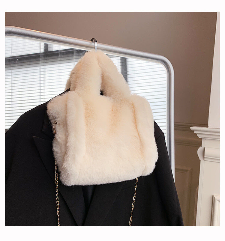 CALORA_ Winter Fuzzy Tas Dames Grote Capaciteit Schoudertas