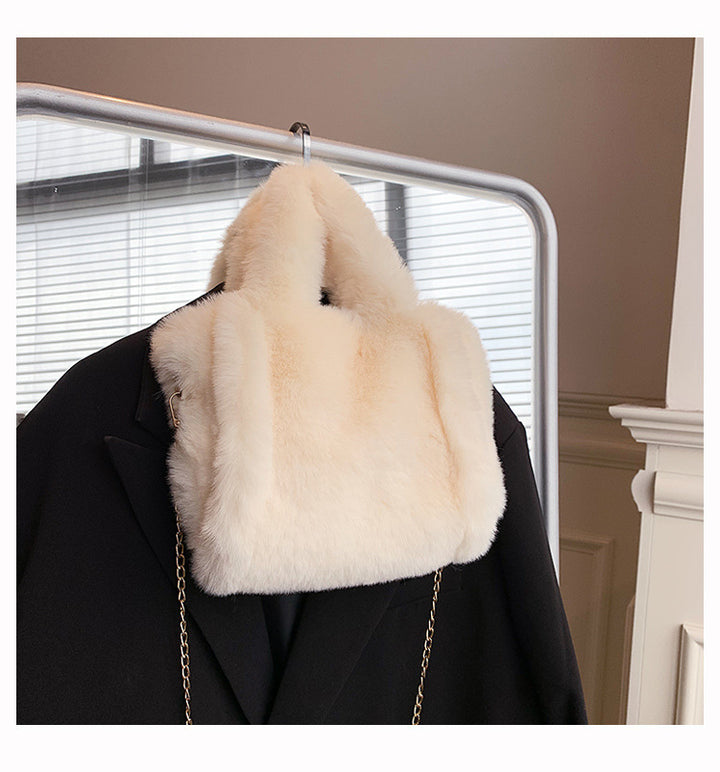 CALORA_ Winter Fuzzy Tas Dames Grote Capaciteit Schoudertas