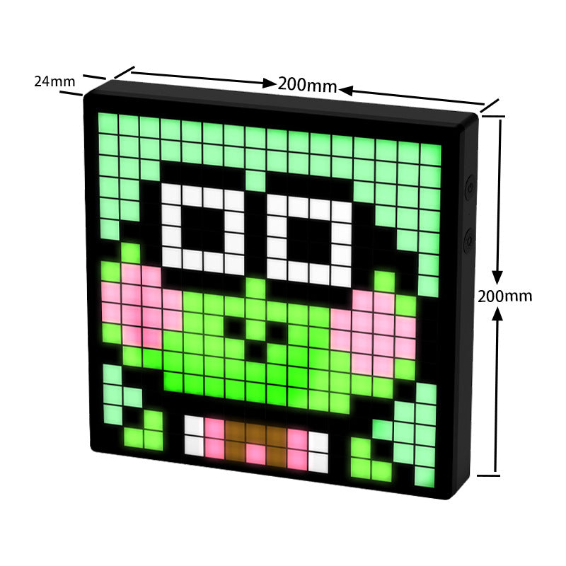 CALORA_ LED Bluetooth Pixel Scherm Tafellamp - DIY Creatieve Klok Decoratie