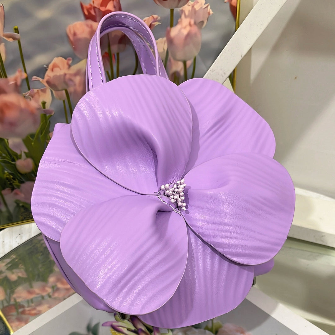 CALORA_ Creatieve Franse Bloemen Tote Tas met Schouderriem en Kettingdetail