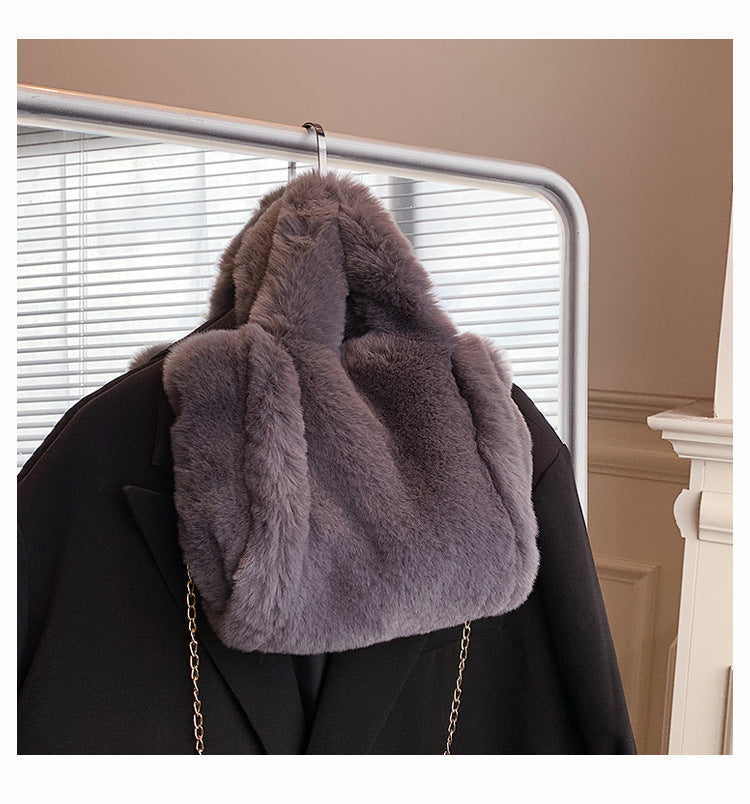 CALORA_ Winter Fuzzy Tas Dames Grote Capaciteit Schoudertas