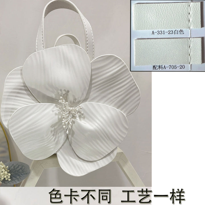 CALORA_ Creatieve Franse Bloemen Tote Tas met Schouderriem en Kettingdetail
